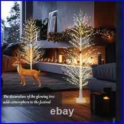 6FT Enchanting Birch Tree with 1300 LED Lights, Twinkle Light White Christmas Tr