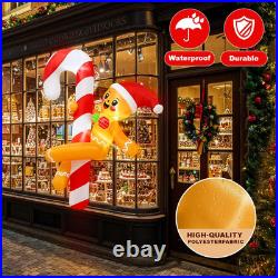 6FT Funny Gingerbread Christmas Inflatable Outdoor Yard LED Holiday Decor