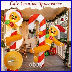 6FT Funny Gingerbread Christmas Inflatable Outdoor Yard LED Holiday Decor