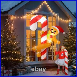 6FT Funny Gingerbread Christmas Inflatable Outdoor Yard LED Holiday Decor