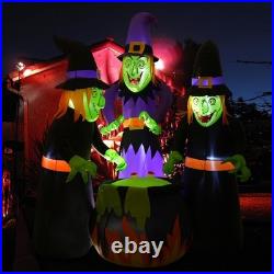 6FT Halloween Inflatable Three Witch Cauldron with LED Lights Outdoor Yard Decor