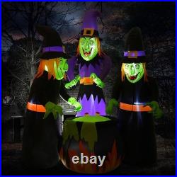 6FT Halloween Inflatable Three Witch Cauldron with LED Lights Outdoor Yard Decor