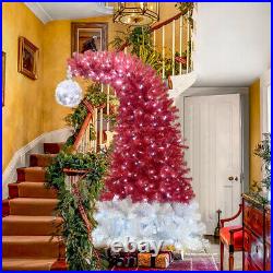 6FT Hinged Fir Artificial Fir Bent Top Christmas Tree Holiday Decoration