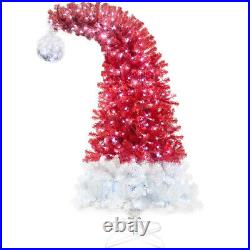 6FT Hinged Fir Artificial Fir Bent Top Christmas Tree Holiday Decoration