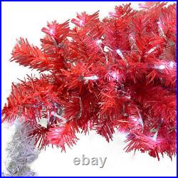 6FT Hinged Fir Artificial Fir Bent Top Christmas Tree Holiday Decoration