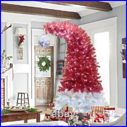 6FT Hinged Fir Artificial Fir Bent Top Christmas Tree Holiday Decoration