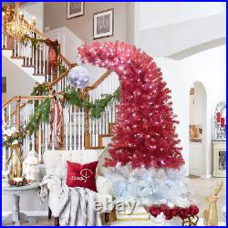 6FT Hinged Fir Artificial Fir Bent Top Christmas Tree Holiday Decoration