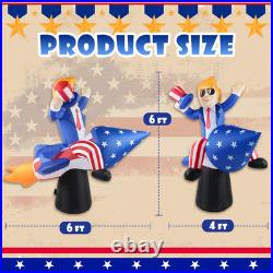 6FT Inflatable Decoration President Ride on Rocket 4Th of July Blow up Outdoor I