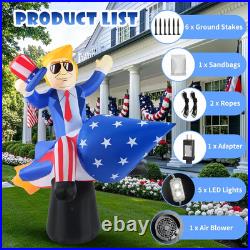 6FT Inflatable Decoration President Ride on Rocket 4Th of July Blow up Outdoor I