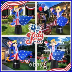 6FT Inflatable Decoration President Ride on Rocket 4Th of July Blow up Outdoor I
