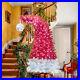 6FT_LED_Artificial_Fir_Bent_Top_Christmas_Tree_Xmas_Decor_Santa_Hat_Style_Red_01_it