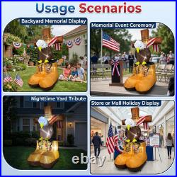 6FT LED Eagle Inflatables with Flag for Memorial Day and Independence Day Decor