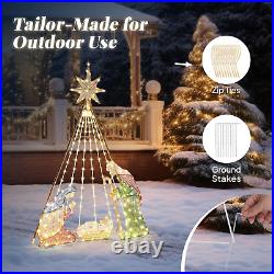 6FT Nativity Scene for Outdoor Christmas Decorations, Lighted Large Nativity Set