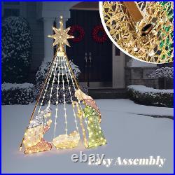 6FT Nativity Scene for Outdoor Christmas Decorations, Lighted Large Nativity Set