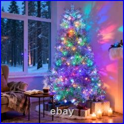 6FT Pre-Lit Artificial Christmas Tree with 300 LED Lights & Metal Stand