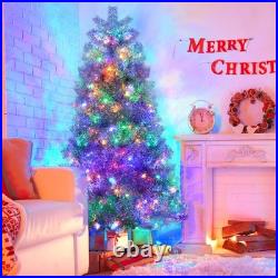6FT Pre-Lit Artificial Christmas Tree with 300 LED Lights & Metal Stand