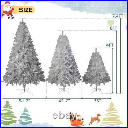 6FT Pre-Lit Artificial Christmas Tree with 300 LED Lights & Metal Stand