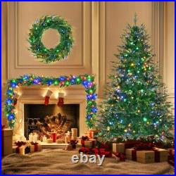 6FT Pre-Lit Aspen Fir Artificial Christmas Tree with Wreath&Garland Green 6FT Pre-Lit Aspen Fir Artificial Christmas Tree with Wreath&Garland Green