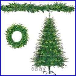 6FT Pre-Lit Aspen Fir Artificial Christmas Tree with Wreath&Garland Green 6FT Pre-Lit Aspen Fir Artificial Christmas Tree with Wreath&Garland Green