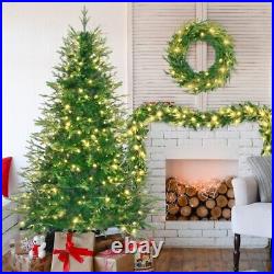 6FT Pre-Lit Aspen Fir Artificial Christmas Tree with Wreath&Garland Green 6FT Pre-Lit Aspen Fir Artificial Christmas Tree with Wreath&Garland Green