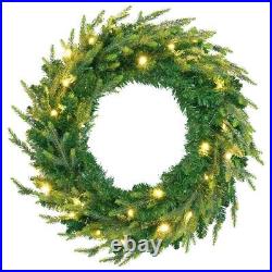 6FT Pre-Lit Aspen Fir Artificial Christmas Tree with Wreath&Garland Green 6FT Pre-Lit Aspen Fir Artificial Christmas Tree with Wreath&Garland Green