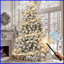 6FT Prelit Flocked Magic Christmas Tree with Wand & Remote