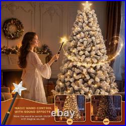 6FT Prelit Flocked Magic Christmas Tree with Wand & Remote