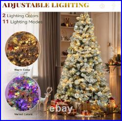 6FT Prelit Flocked Magic Christmas Tree with Wand & Remote
