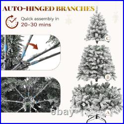 6FT Prelit Flocked Magic Christmas Tree with Wand & Remote