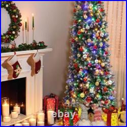 6FT Prelit Pencil Christmas Tree Skinny Artificial Christmas Tree 240 Warm Light 6FT Prelit Pencil Christmas Tree Skinny Artificial Christmas Tree 240 Warm Light