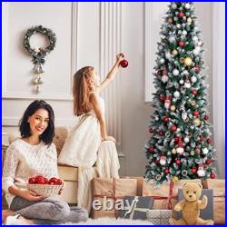 6FT Prelit Pencil Christmas Tree Skinny Artificial Christmas Tree 240 Warm Light 6FT Prelit Pencil Christmas Tree Skinny Artificial Christmas Tree 240 Warm Light
