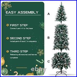6FT Prelit Pencil Christmas Tree Skinny Artificial Christmas Tree 240 Warm Light 6FT Prelit Pencil Christmas Tree Skinny Artificial Christmas Tree 240 Warm Light