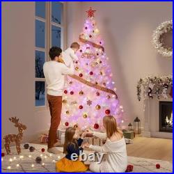 6FT Rose Gold Prelit Christmas Tree LED Lights, Sparkle Xmas, US Shipping