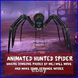 6Ft Giant Phreaky Phil Spider Halloween Animatronic Decorations, Light Eyes, Sc