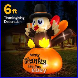 6Ft Height Thanksgiving Inflatable LED Lighted Turkey on Pumpkin Blow up Outdoor 6Ft Height Thanksgiving Inflatable LED Lighted Turkey on Pumpkin Blow up Outdoor