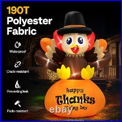 6Ft Height Thanksgiving Inflatable LED Lighted Turkey on Pumpkin Blow up Outdoor 6Ft Height Thanksgiving Inflatable LED Lighted Turkey on Pumpkin Blow up Outdoor
