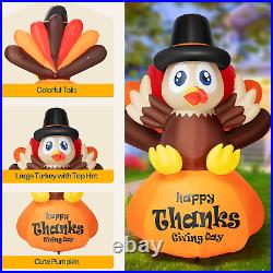 6Ft Height Thanksgiving Inflatable LED Lighted Turkey on Pumpkin Blow up Outdoor 6Ft Height Thanksgiving Inflatable LED Lighted Turkey on Pumpkin Blow up Outdoor