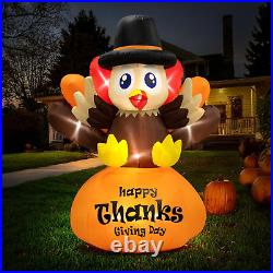 6Ft Height Thanksgiving Inflatable LED Lighted Turkey on Pumpkin Blow up Outdoor 6Ft Height Thanksgiving Inflatable LED Lighted Turkey on Pumpkin Blow up Outdoor