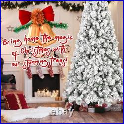 6Ft Snow Flocked Artificial Christmas Tree White Frosted Pine Tree&752Branch Tip 6Ft Snow Flocked Artificial Christmas Tree White Frosted Pine Tree&752Branch Tip