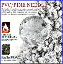 6Ft Snow Flocked Artificial Christmas Tree White Frosted Pine Tree&752Branch Tip 6Ft Snow Flocked Artificial Christmas Tree White Frosted Pine Tree&752Branch Tip