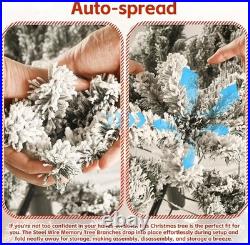 6Ft Snow Flocked Artificial Christmas Tree White Frosted Pine Tree&752Branch Tip 6Ft Snow Flocked Artificial Christmas Tree White Frosted Pine Tree&752Branch Tip