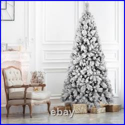 6Ft Snow Flocked Artificial Christmas Tree White Frosted Pine Tree&752Branch Tip 6Ft Snow Flocked Artificial Christmas Tree White Frosted Pine Tree&752Branch Tip