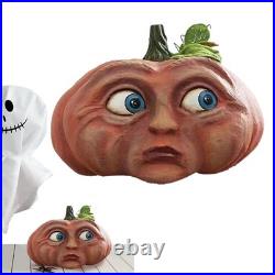 6PCS 3D Lifelike Halloween Resin Expressive Pumpkins Face Horror Outdoor Decor