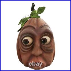 6PCS 3D Lifelike Halloween Resin Expressive Pumpkins Face Horror Outdoor Decor