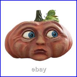 6PCS 3D Lifelike Halloween Resin Expressive Pumpkins Face Horror Outdoor Decor