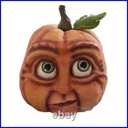 6PCS 3D Lifelike Halloween Resin Expressive Pumpkins Face Horror Outdoor Decor