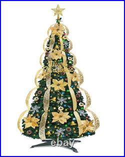 6.5Ft Prelit Fully Decorated Pop Up Christmas Tree with 220 Warm White&Color 6.5Ft Prelit Fully Decorated Pop Up Christmas Tree with 220 Warm White&Color