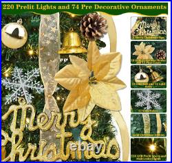 6.5Ft Prelit Fully Decorated Pop Up Christmas Tree with 220 Warm White&Color 6.5Ft Prelit Fully Decorated Pop Up Christmas Tree with 220 Warm White&Color