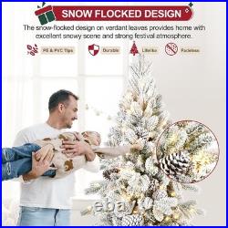 6.5Ft Prelit Snow Flocked Christmas Tree Artificial Frosted Fraser Fir&700 light 6.5Ft Prelit Snow Flocked Christmas Tree Artificial Frosted Fraser Fir&700 light