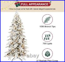 6.5Ft Prelit Snow Flocked Christmas Tree Artificial Frosted Fraser Fir&700 light 6.5Ft Prelit Snow Flocked Christmas Tree Artificial Frosted Fraser Fir&700 light
